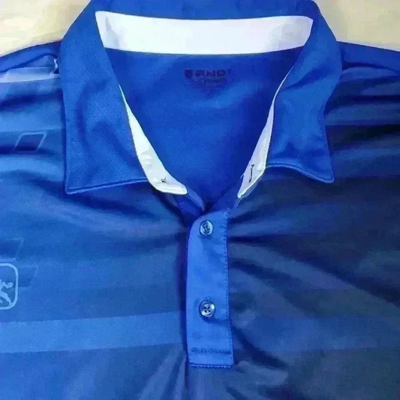 Men's AND1 Blue Ombre Basketball Player Athletic Golf Polo Shirt sz XL - Picture 2 of 9
